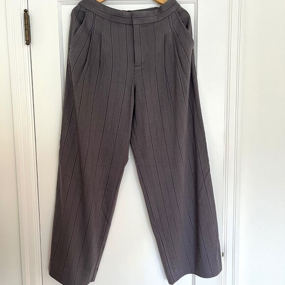 Madewell The Harlow Low-Slung Wide-Leg Pant in Pinstripe | Size 4 - Picture 3 of 8